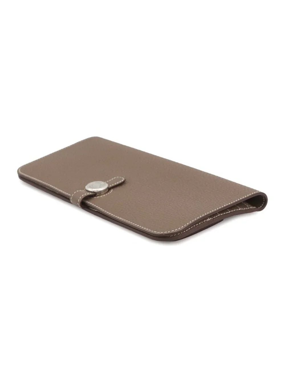 Hermes Wallet Dogon Long Etoupe Silver Togo